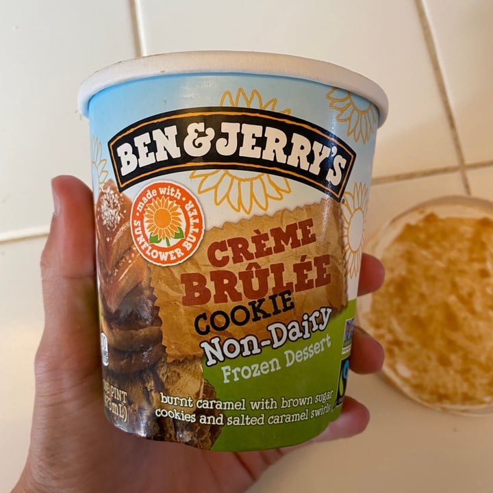 photo of Ben & Jerry's Crème Brûlée Cookie Non-Dairy Frozen Dessert shared by @curvycarbivore on  24 May 2021 - review