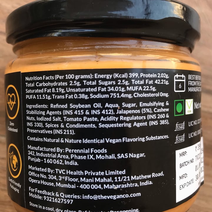 photo of The Vegan Co. Vegan Jalapeno Cheese Dip shared by @veganniran on  27 Apr 2022 - review