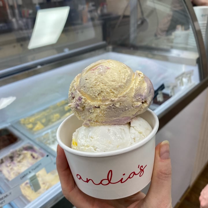 photo of Andia's Homemade Ice Cream - West Cary Mango Sticky Rice & Blueberry ice cream shared by @tofubetty on  24 May 2022 - review