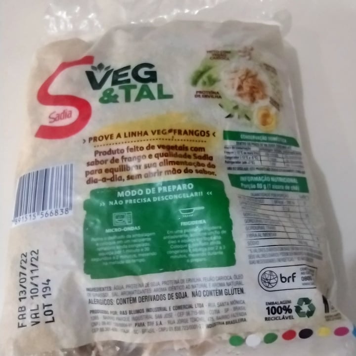 photo of Sadia veg frango desfiado shared by @jualma on  30 Oct 2022 - review