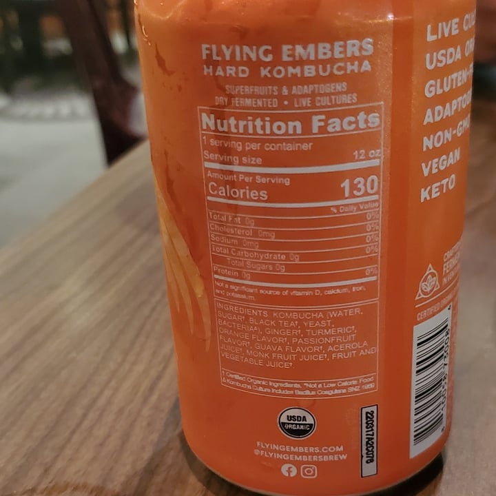 photo of Flying embers Orange Passion Mimosa Hard Kombucha shared by @lucyfoxx on  18 Oct 2022 - review
