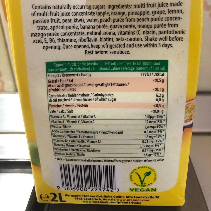 photo of Pfanner Multivitaminico senza zuccheri aggiunti shared by @letabeta on  27 Sep 2022 - review