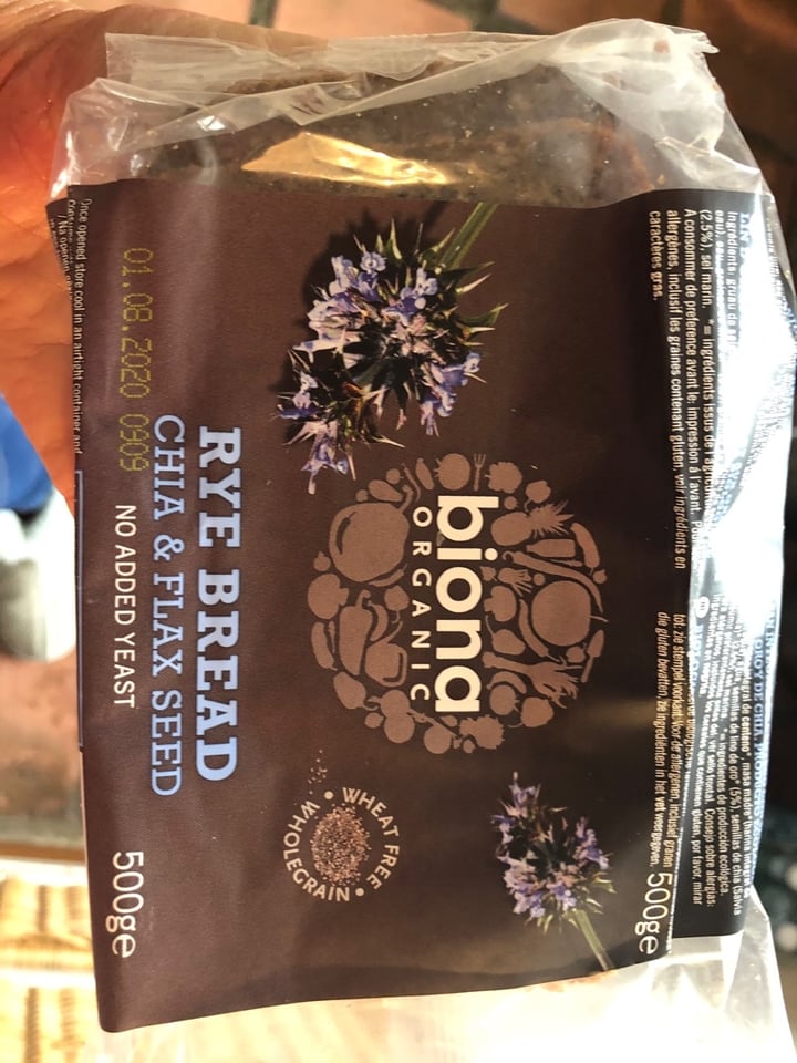 photo of Biona Rye bread - Chia And Flax Seed shared by @sophiefischerr on  06 Apr 2020 - review