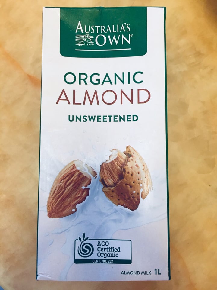 photo of Australia's Own Organic Almond Milk Unsweetened shared by @plantbasedlifestyle on  08 Feb 2020 - review