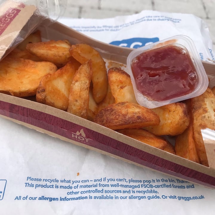 photo of Greggs Potato wedges shared by @vegansuttonmama on  09 Nov 2020 - review