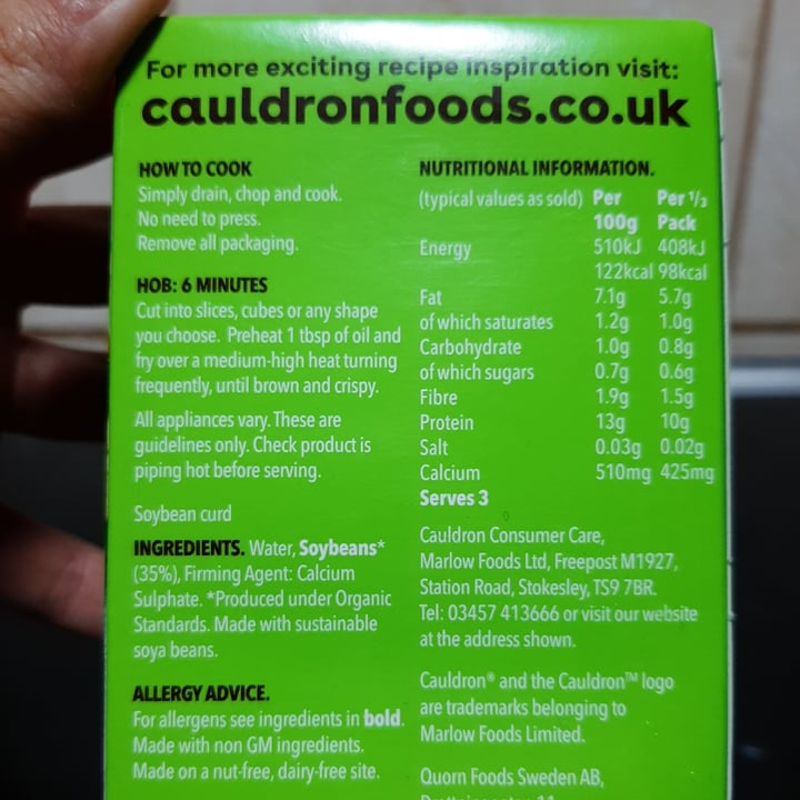 photo of Cauldron Quick & Tasty Tofu Block shared by @ludoludo on  02 Apr 2022 - review