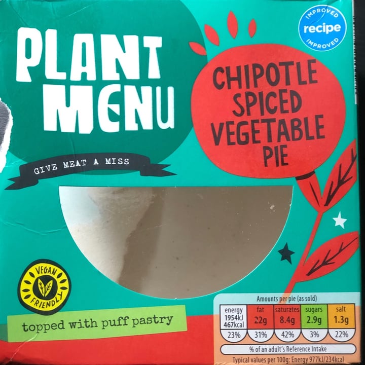 review photo of Plant Menu Chipotle spiced vegetable pie shared by @sr2020 on 04 Feb 2021 - review