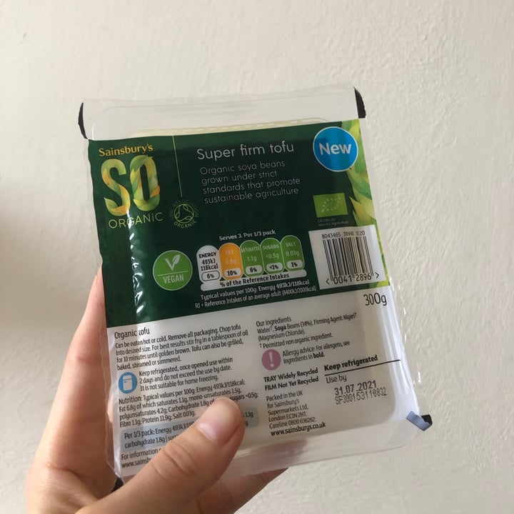 photo of Sainsbury's So Organic Super Firm Tofu shared by @alienwa on  16 Jun 2021 - review
