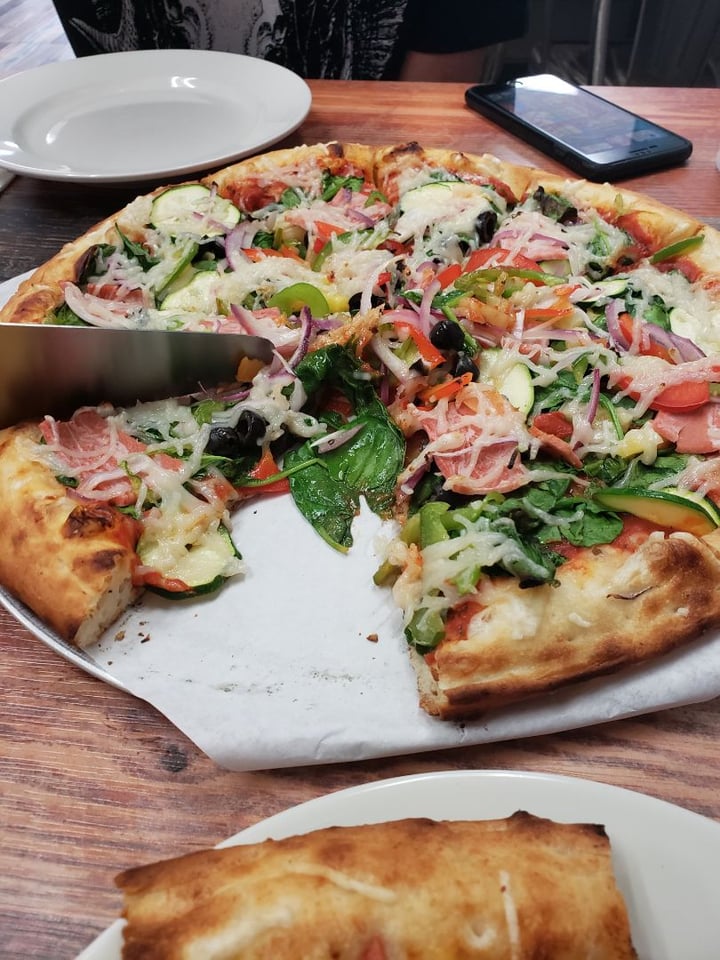 photo of Vegan Pizza Vegan pizza! Vegan cheesecake, vegan chocolate cake, vegan calzone shared by @violetfrankenstein on  12 Jun 2019 - review