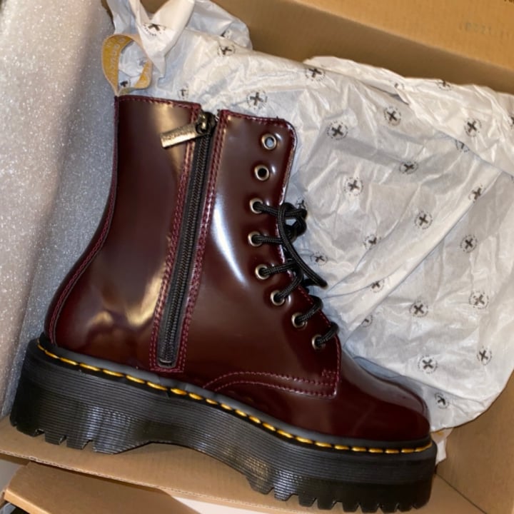 Dr. Martens Dr. Martens Jadon II Platform Boots - Cherry Red Review |  abillion