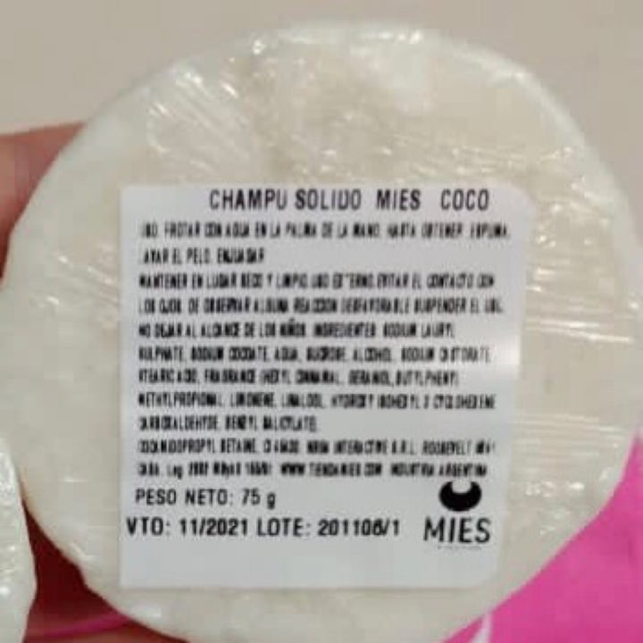 photo of Mies Champú de coco shared by @nanunadur on  07 Jan 2021 - review