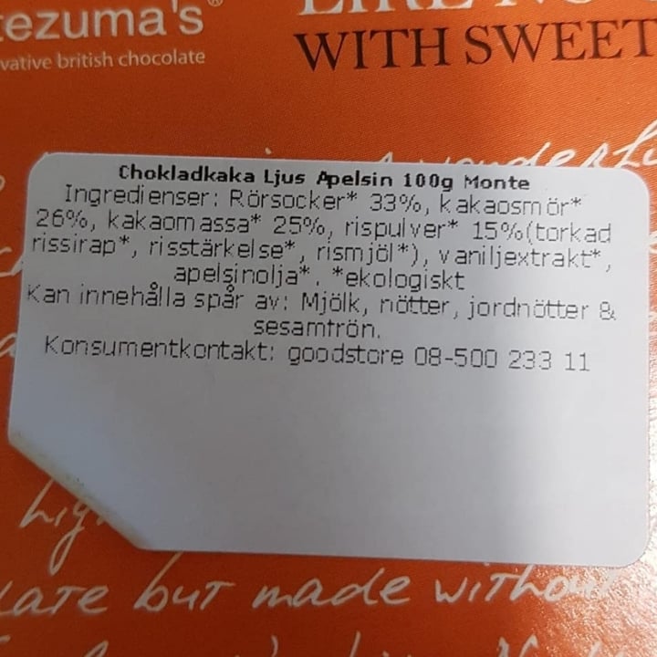 photo of Montezuma's Like No Udder Milk Chocolate Orange 🍊 shared by @enkelvegan on  29 Jan 2021 - review