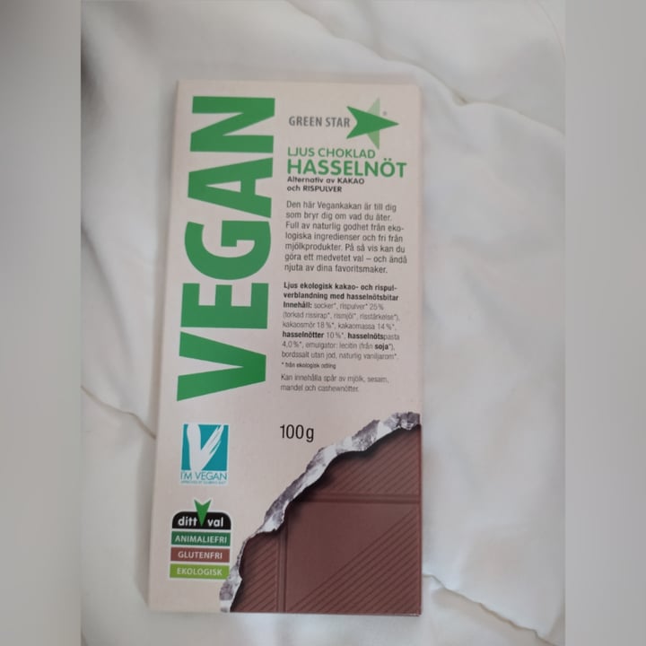 photo of Green Star Chocolate with Hazelnuts shared by @sisvegan on  11 Apr 2022 - review