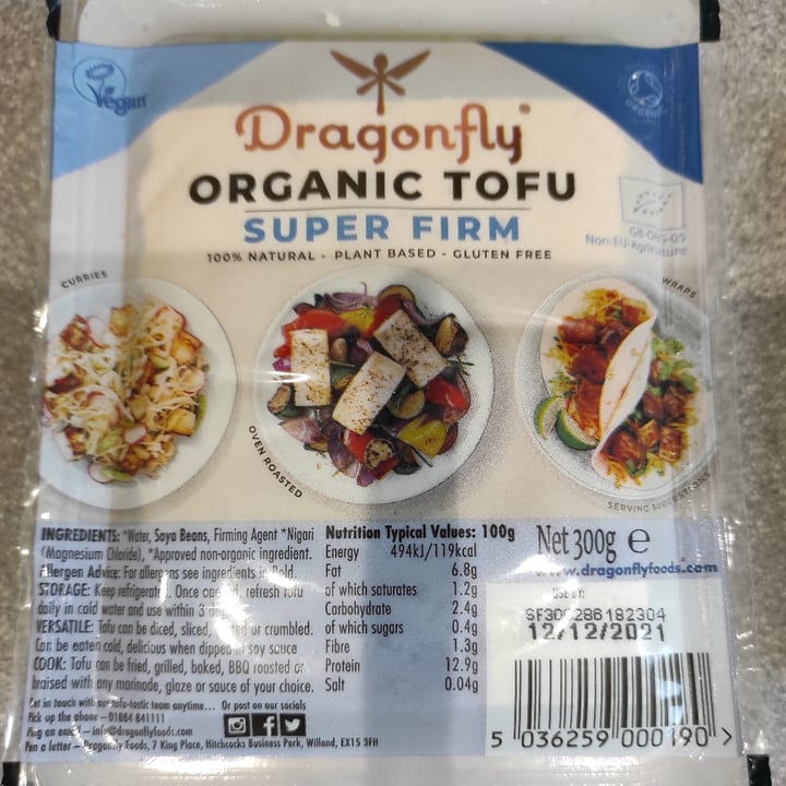 photo of Dragonfly Organic Tofu Super Firm shared by @tuscanvegan on  14 Nov 2021 - review