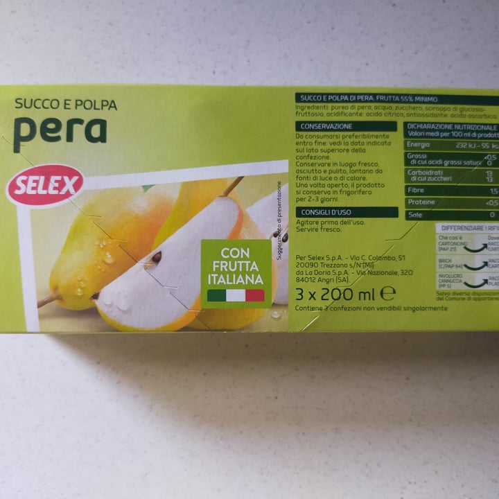 photo of Selex Succo e polpa di pera shared by @bibi20 on  12 Apr 2022 - review