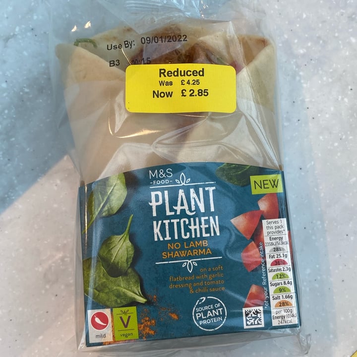photo of Plant Kitchen (M&S) No Lamb Shawarma shared by @rosiesargeant on  10 Jan 2022 - review