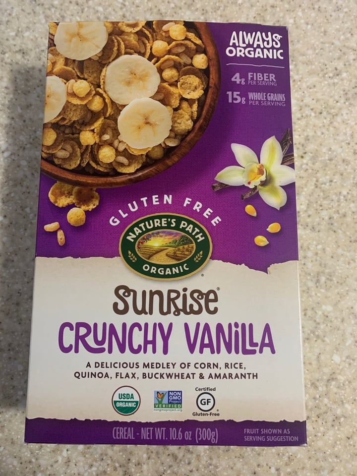 photo of Nature's Path Foods Sunrise Crunchy Vanilla Cereal shared by @vegankeegan on  21 Apr 2020 - review