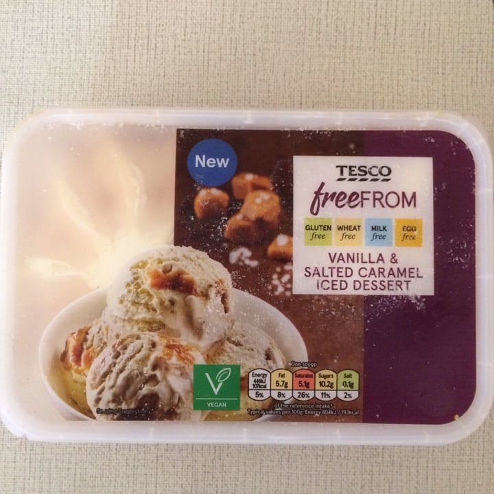 photo of Tesco FREE FROM VANILLA AND SALTED CARAMEL ICED DESSERT shared by @cazmikk on  09 May 2022 - review