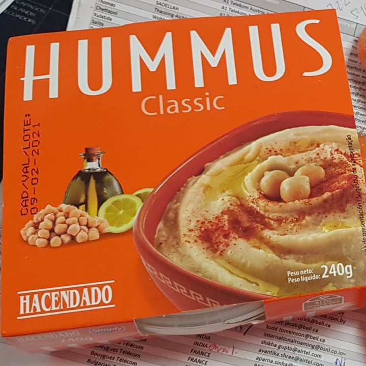 photo of Hacendado Hummus Original shared by @veganplanetb on  22 Jan 2021 - review