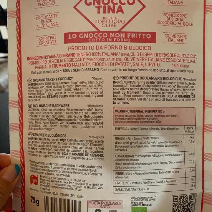 review photo of Figulì Gnocco Tina pomodoro olive shared by @kiara1708 on 25 Apr 2022 - review