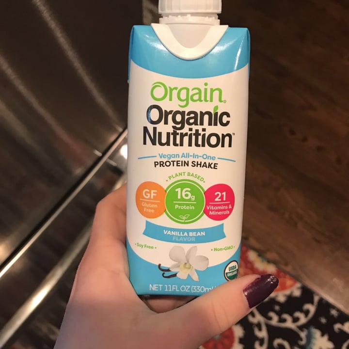 photo of Orgain Vegan Organic Nutrition Shake - Vanilla Bean Flavor shared by @happycow on  26 Nov 2019 - review