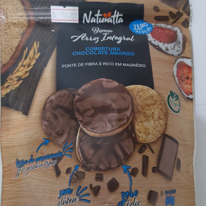 photo of Biscoito - Naturatta Biscoito de Tapioca com Chocolate Amargo - Naturatta shared by @silvanaservolo on  13 Jul 2022 - review