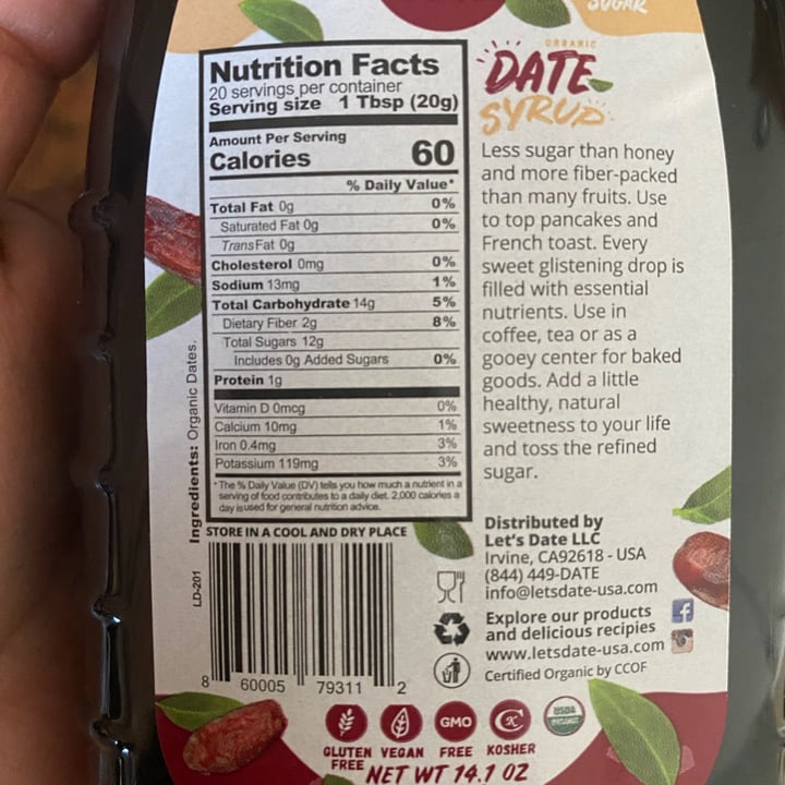 photo of let’s date Date Syrup shared by @emycaldeira on  04 May 2022 - review