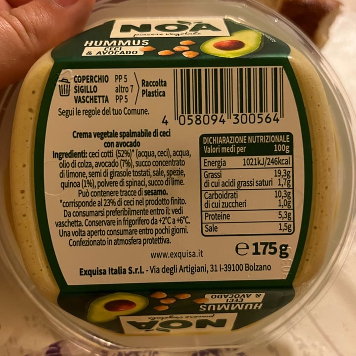 review photo of Exquisa Italia srl Hummus ceci e avocado shared by @lostinadaydream on 03 Sep 2022 - review