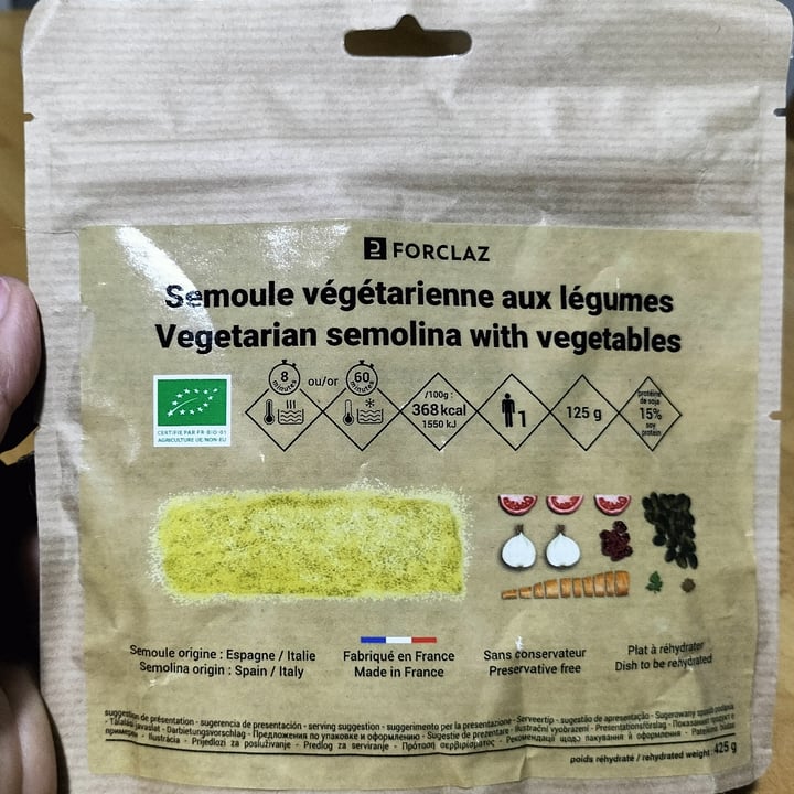 photo of Forclaz Semola vegetariana con legumbres shared by @bruinichiara on  13 May 2022 - review