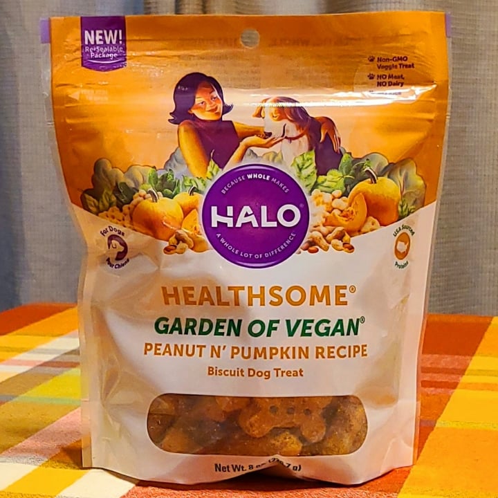 photo of Halo Peanut N’ Pumpkin Biscuit Dog Treats shared by @agreene428 on  22 Sep 2020 - review