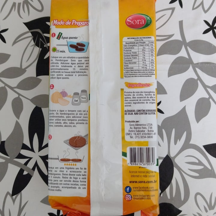 review photo of Sora Hambúrguer carne branca vegetal shared by @verdemayra on 11 Sep 2022 - review