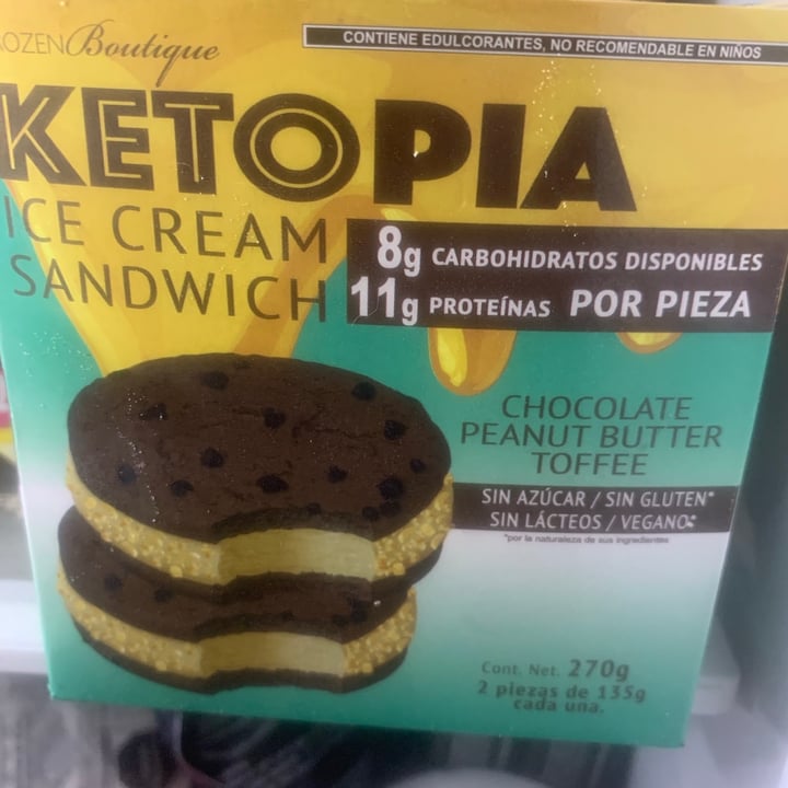 photo of Ketopia Chocolate PB Toffee Ice Cream Sandwich shared by @apaulapimentel on  01 Jun 2021 - review