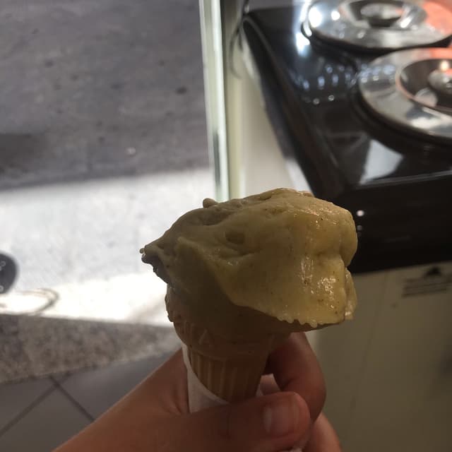 Foto do prato “cono fichi e pistacchio”