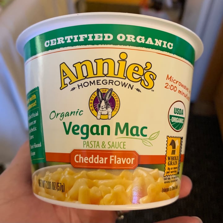 photo of Annie’s Organic Vegan Mac Microwavable Cheddar Flavor shared by @onehungryvegan on  02 May 2021 - review