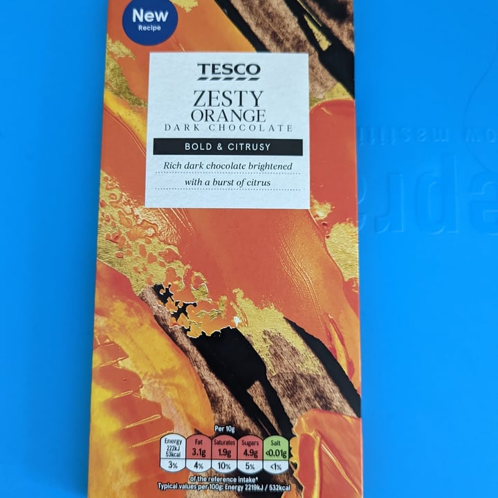 photo of Tesco Zesty Orange Dark Chocolate shared by @sarahburland on  04 Jul 2022 - review