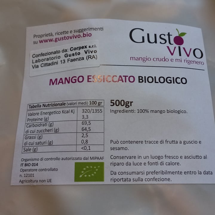 photo of Gusto vivo Mango essiccato shared by @mcame on  23 Jun 2022 - review