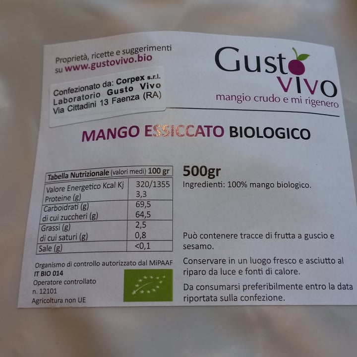 review photo of Gusto vivo Mango essiccato shared by @mcame on 23 Jun 2022 - review