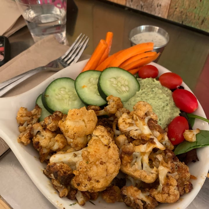 review photo of Pomegranate Cafe Buffalo Cauliflower shared by @veganengineer on 07 Aug 2022 - review