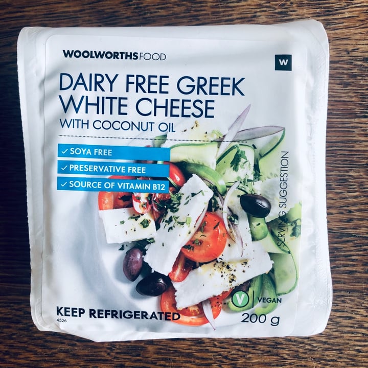 photo of Woolworths Food Dairy Free Greek White Cheese shared by @jethrotait on  24 Dec 2020 - review