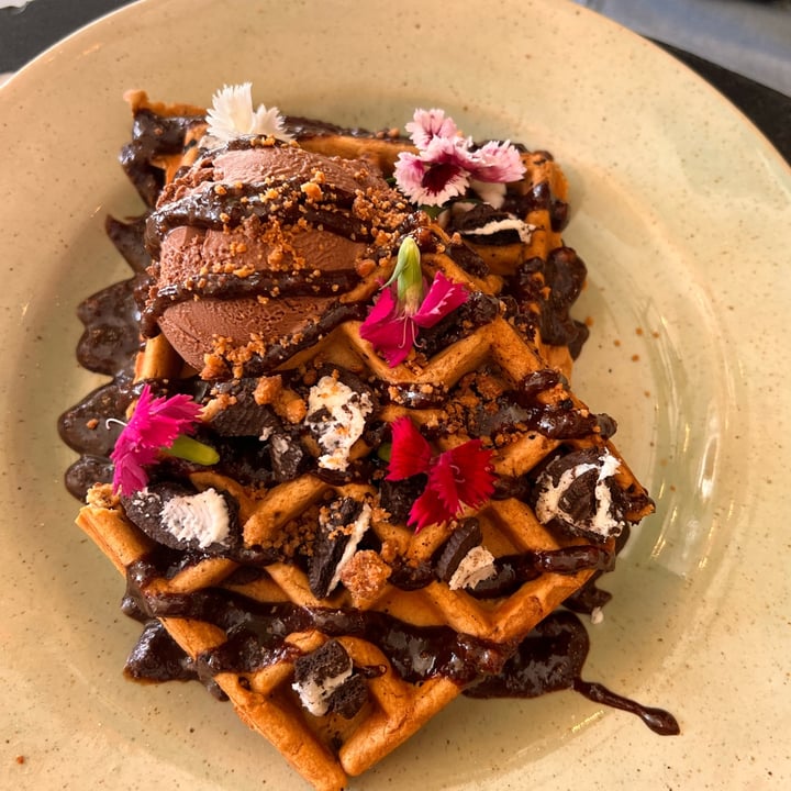 photo of Lexi's Healthy Eatery Choc Chip Protein Waffles shared by @platosrose on  19 Sep 2022 - review