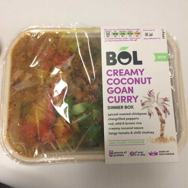 photo of BOL Creamy Coconut Goan Curry shared by @veganshoulderpads on  05 Jul 2020 - review