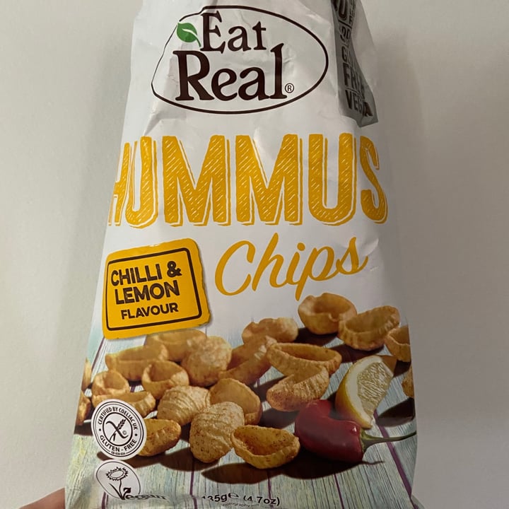 photo of Eat Real Chilli and Lemon Hummus Chips shared by @plantbasedstorm on  26 Jun 2021 - review