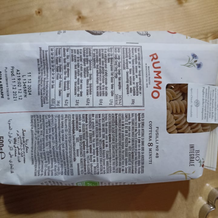 photo of Rummo Bio integrali fusilli shared by @vegrac on  22 Mar 2022 - review