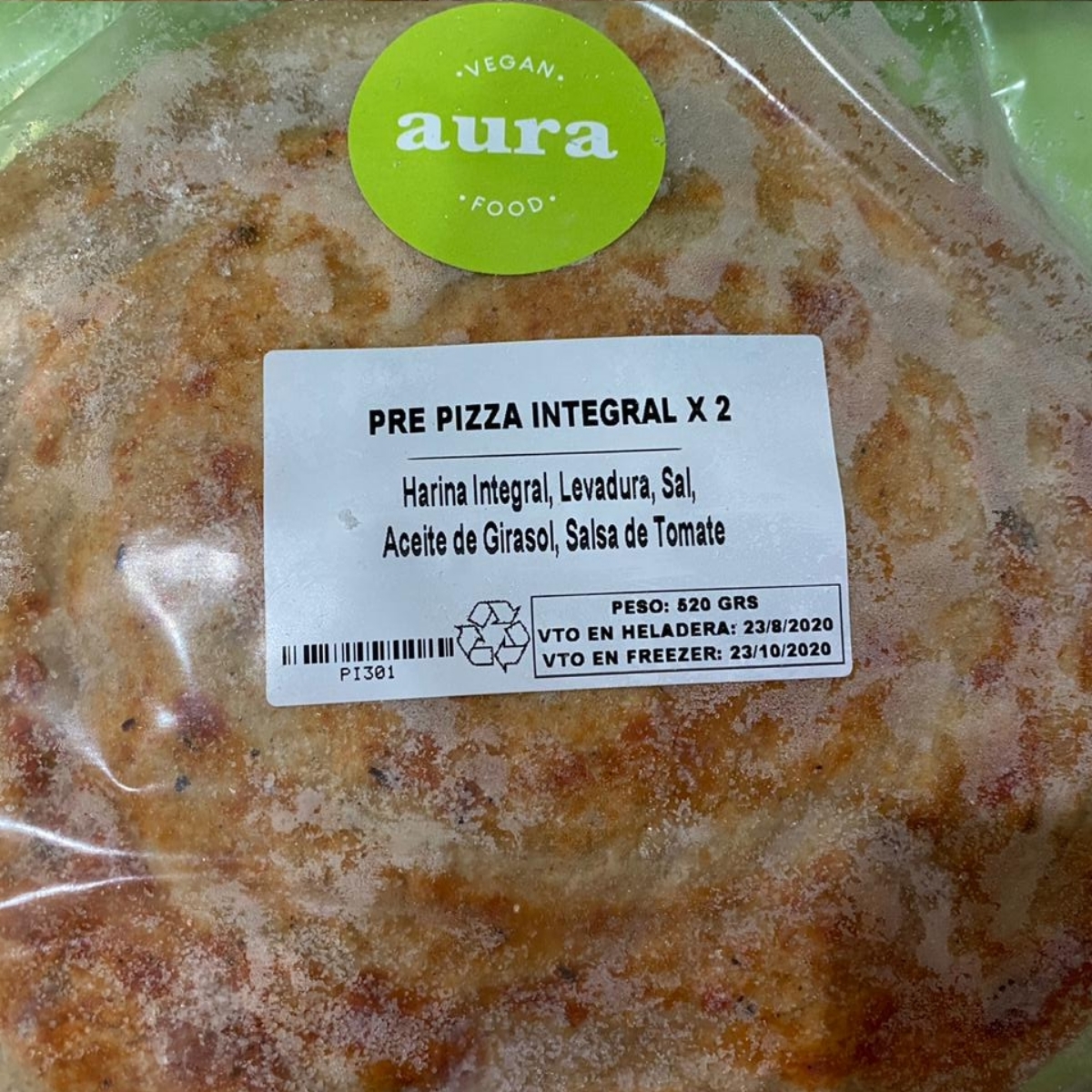 Prepizza Integral X2 from Aura vegan food - Vegan Product Reviews ...