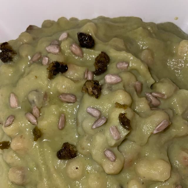 Foto del piatto “Fregola con crema di broccolo romanesco”