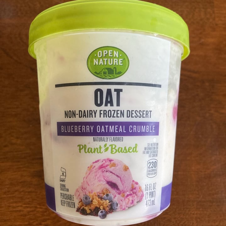 photo of Open Nature Oat Non-Dairy Frozen Dessert, Blueberry Oatmeal Crumple shared by @serenben on  16 Jul 2021 - review
