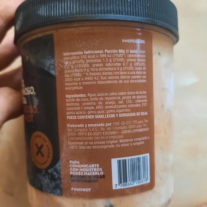 photo of NotCo Not Icecream Dulce de Leche Tentación shared by @marleneriolo on  26 Jan 2022 - review