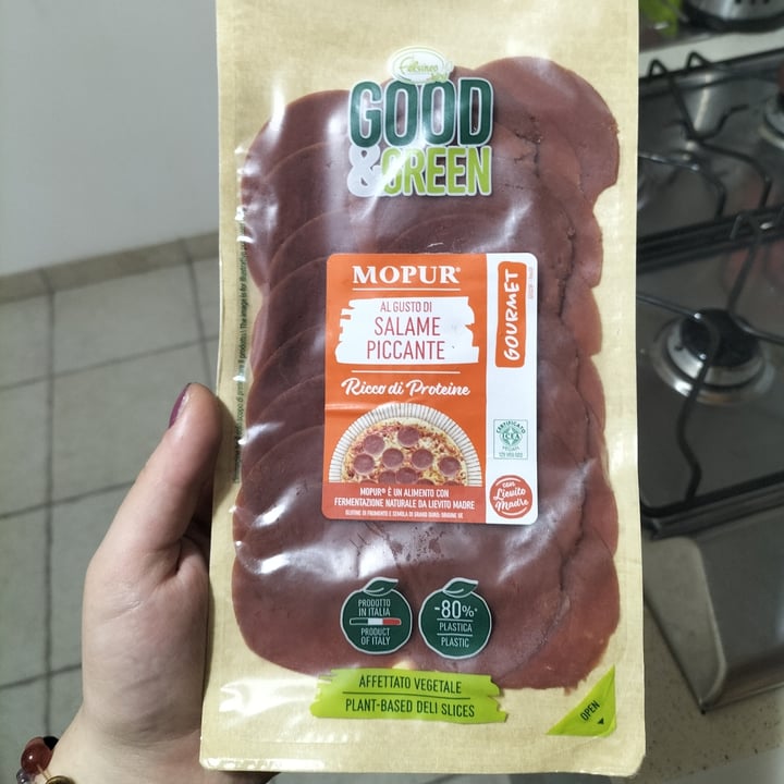 photo of Good & Green Affettato di mopur al gusto di salame piccante shared by @ileniaia on  28 Jun 2022 - review