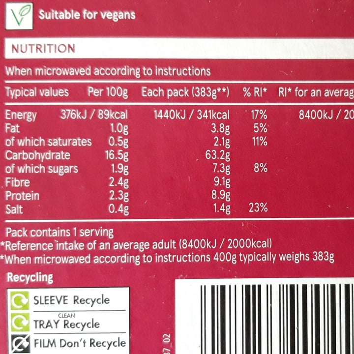 review photo of Tesco Plant Chef Thai Inspired Green Vegetable Curry shared by @govganjackson on 17 Apr 2021 - review