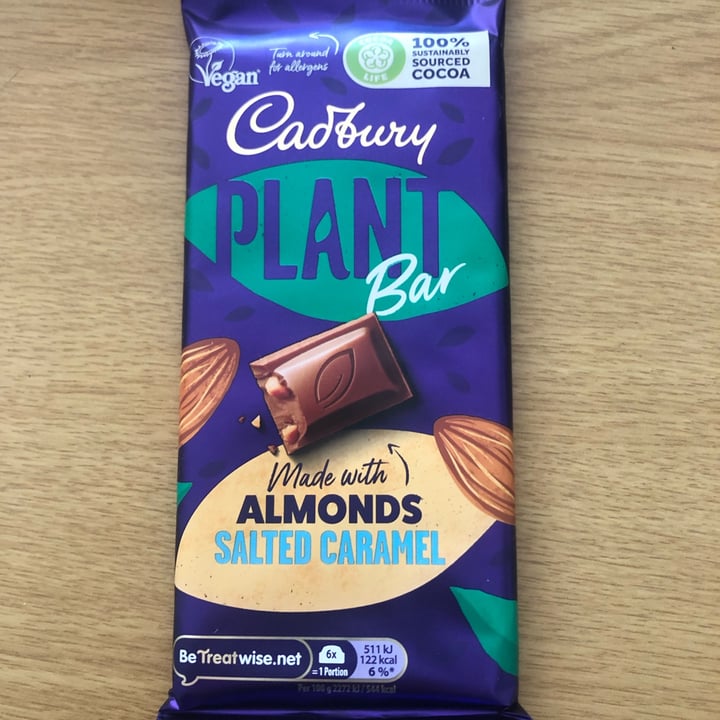 photo of Cadbury Plant Bar Salted Caramel made with Almonds shared by @melveegan on  04 Sep 2022 - review